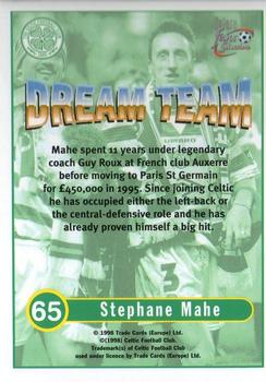 1997-98 Futera Celtic Fans Selection #65 Stephane Mahe Back