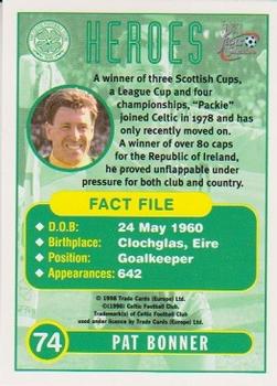 1997-98 Futera Celtic Fans Selection #74 Pat Bonner Back