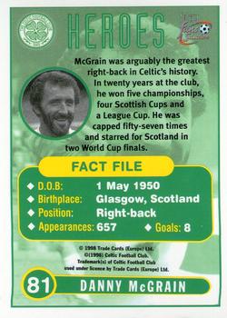 1997-98 Futera Celtic Fans Selection #81 Danny McGrain Back