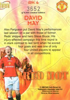 1998 Futera Manchester United - Red Hot #RH4 David May Back