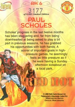 1998 Futera Manchester United - Red Hot #RH6 Paul Scholes Back