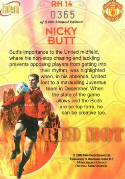 1998 Futera Manchester United - Red Hot #RH14 Nicky Butt Back