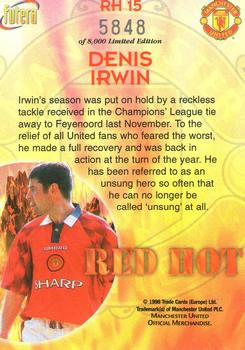 1998 Futera Manchester United - Red Hot #RH15 Denis Irwin Back