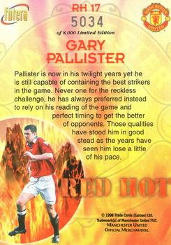 1998 Futera Manchester United - Red Hot #RH17 Gary Pallister Back