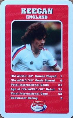 2002 Top Trumps Budweiser World Cup Japan #NNO Kevin Keegan Front