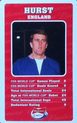 2002 Top Trumps Budweiser World Cup Japan #NNO Geoff Hurst Front