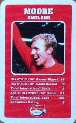 2002 Top Trumps Budweiser World Cup Japan #NNO Bobby Moore Front
