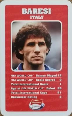 2002 Top Trumps Budweiser World Cup Japan #NNO Franco Baresi Front