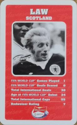 2002 Top Trumps Budweiser World Cup Japan #NNO Denis Law Front