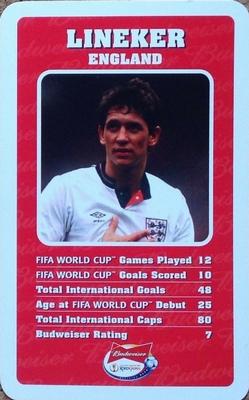 2002 Top Trumps Budweiser World Cup Japan #NNO Gary Lineker Front