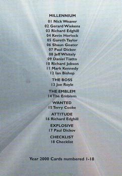 2000 Futera Fans Selection Manchester City - Foil #18 Checklist Back