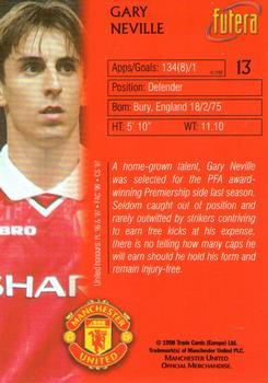 1998 Futera Manchester United - Foil #13 Gary Neville Back
