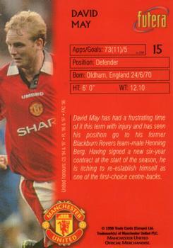 1998 Futera Manchester United - Foil #15 David May Back