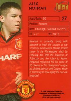 1998 Futera Manchester United - Foil #27 Alex Notman Back