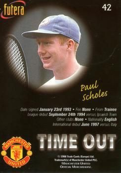 1998 Futera Manchester United - Foil #42 Paul Scholes Back