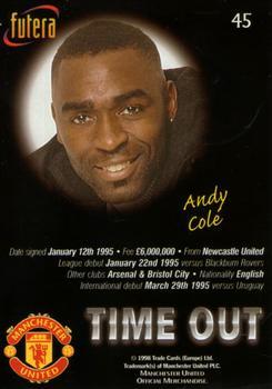 1998 Futera Manchester United - Foil #45 Andy Cole Back
