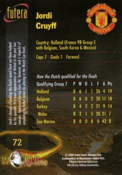 1998 Futera Manchester United - Foil #72 Jordi Cruyff Back