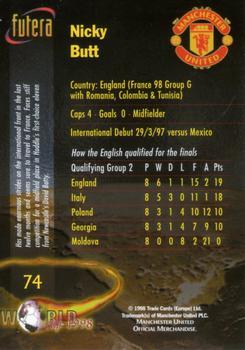 1998 Futera Manchester United - Foil #74 Nicky Butt Back