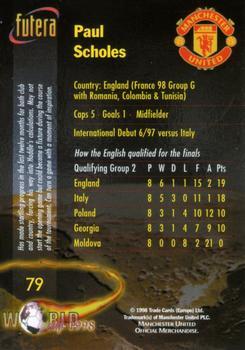 1998 Futera Manchester United - Foil #79 Paul Scholes Back