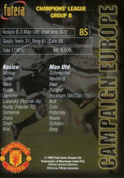 1998 Futera Manchester United - Foil #85 Kosice 0 Man Utd 3 Back