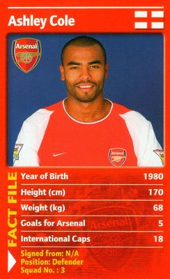 2003 Top Trumps Arsenal #NNO Ashley Cole Front