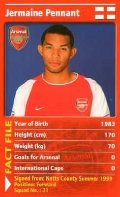 2003 Top Trumps Arsenal #NNO Jermaine Pennant Front