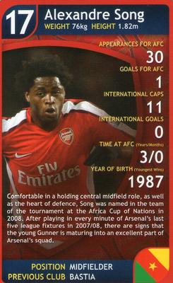 2009 Top Trumps Specials Arsenal #NNO Alexandre Song Front