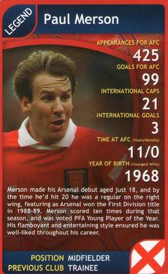 2009 Top Trumps Specials Arsenal #NNO Paul Merson Front