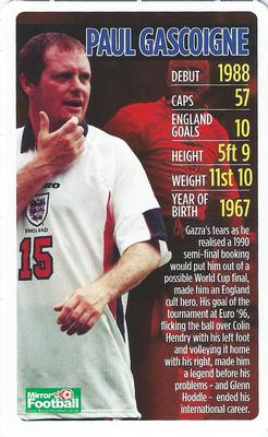 2010 Top Trumps England Daily Mirror #NNO Paul Gascoigne Front