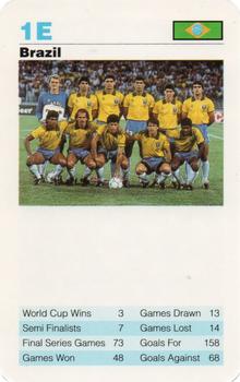 1992 Waddingtons Super Top Trumps World Cup Football #1E Brazil Team Front