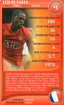 2008 Top Trumps Specials Manchester United #NNO Louis Saha Front