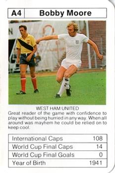 1977-78 Ace Sporting Aces Bobby Charlton World Cup Aces #A4 Bobby Moore Front