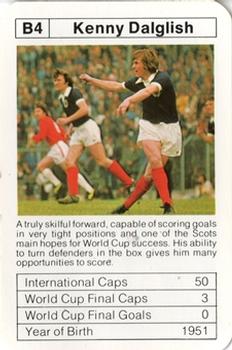 1977-78 Ace Sporting Aces Bobby Charlton World Cup Aces #B4 Kenny Dalglish Front