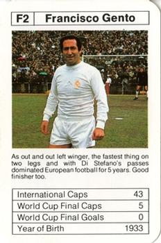 1977-78 Ace Sporting Aces Bobby Charlton World Cup Aces #F2 Francisco Gento Front