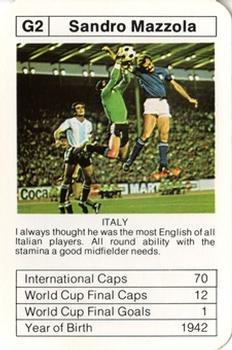 1977-78 Ace Sporting Aces Bobby Charlton World Cup Aces #G2 Sandro Mazzola Front