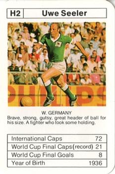 1977-78 Ace Sporting Aces Bobby Charlton World Cup Aces #H2 Uwe Seeler Front