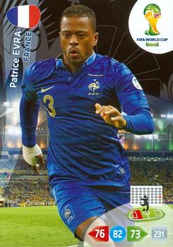 2014 Panini Adrenalyn XL FIFA World Cup Brazil #NNO Patrice Evra Front