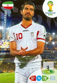 2014 Panini Adrenalyn XL FIFA World Cup Brazil #NNO Karim Ansarifard Front