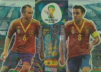 2014 Panini Adrenalyn XL FIFA World Cup Brazil #NNO Xavi Hernandez / Andres Iniesta Front