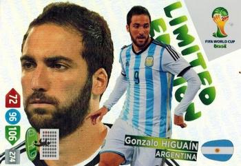 2014 Panini Adrenalyn XL FIFA World Cup Brazil - Limited Edition #NNO Gonzalo Higuain Front
