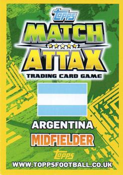 2014 Topps Match Attax World Stars #9 Javier Mascherano Back