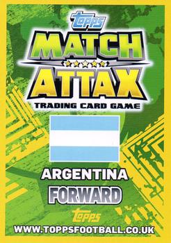 2014 Topps Match Attax World Stars #242 Sergio Aguero Back