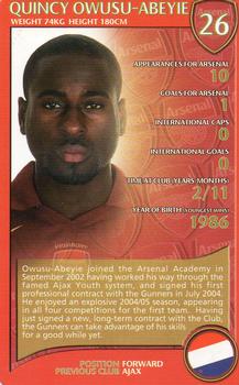 2005-06 Top Trumps Specials Arsenal #NNO Quincy Owusu-Abeyie Front
