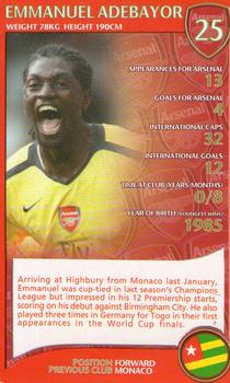 2007 Top Trumps Specials Arsenal #NNO Emmanuel Adebayor Front