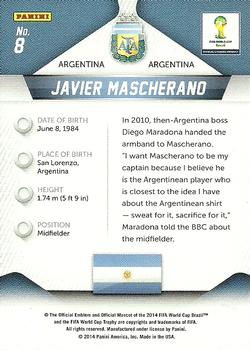2014 Panini Prizm FIFA World Cup Brazil #8 Javier Mascherano Back