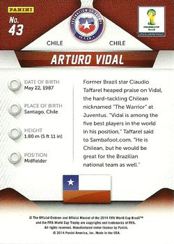 2014 Panini Prizm FIFA World Cup Brazil #43 Arturo Vidal Back