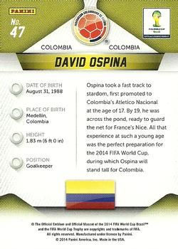 2014 Panini Prizm FIFA World Cup Brazil #47 David Ospina Back