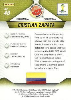 2014 Panini Prizm FIFA World Cup Brazil #48 Cristian Zapata Back