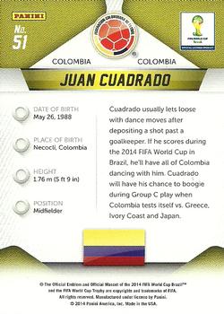 2014 Panini Prizm FIFA World Cup Brazil #51 Juan Cuadrado Back