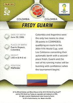 2014 Panini Prizm FIFA World Cup Brazil #52 Fredy Guarin Back